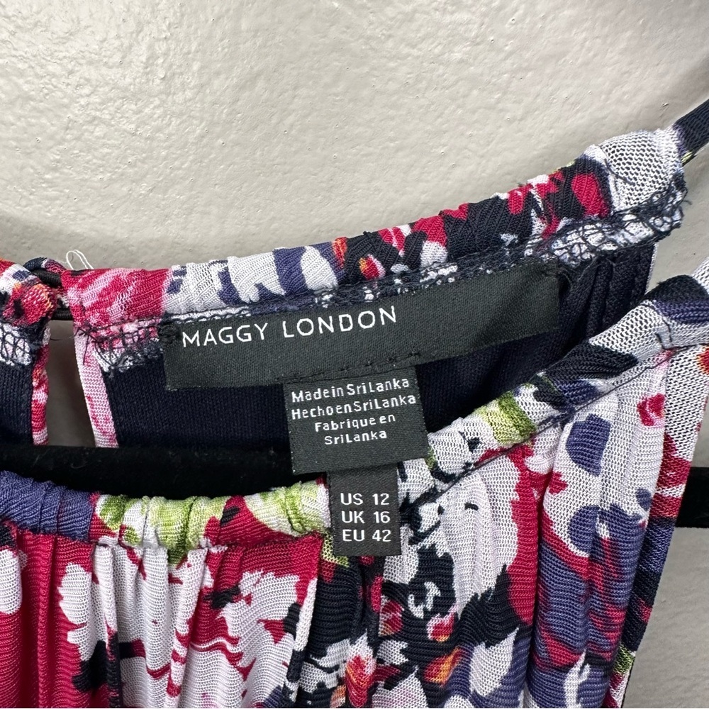 Maggy London Floral Cocktail Dress Sz12 - Picture 5 of 9